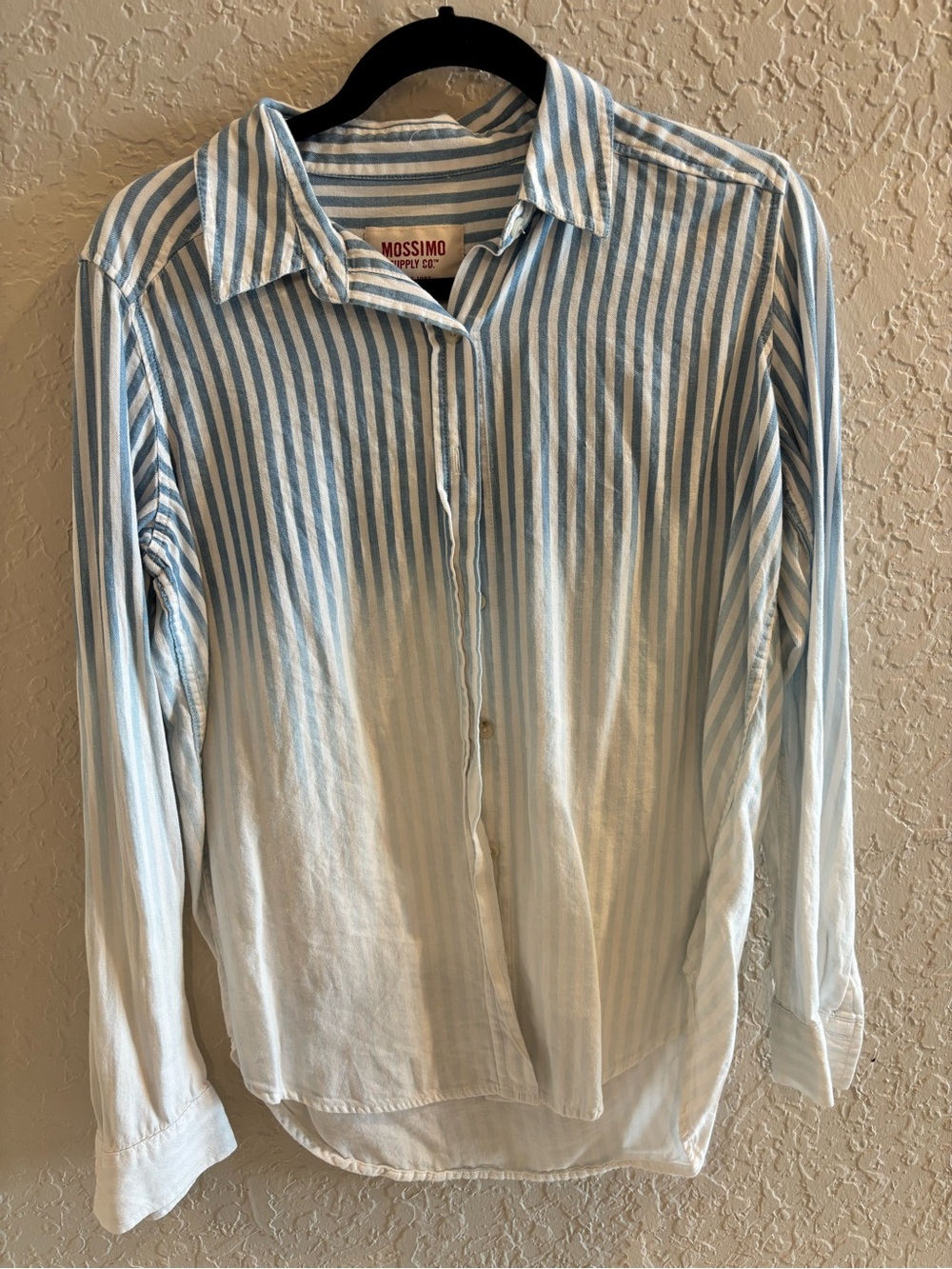 Mossimo Supply Co. Blue and White Striped Button-Down Shirt